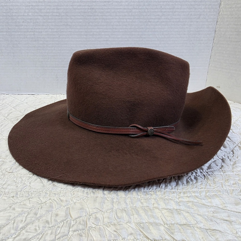 Vintage Western Express Inc Brown Wool Cowboy Hat 7 ⅛ Felt Western USA Rodeo